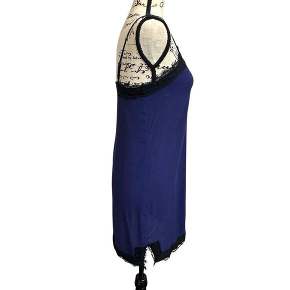 Express Y2K Indigo Lace Trim Intimate Style Slip Mini Dress, XS - Picture 3 of 10